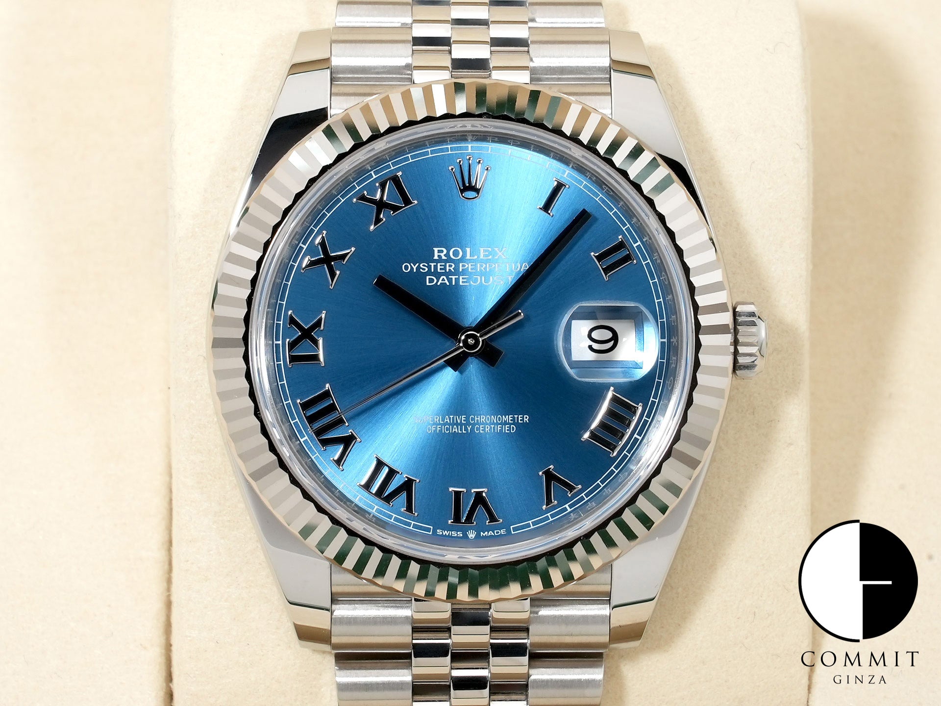 Rolex Datejust 41 Ref.126334 Stainless Steel/White Gold Azzurro Blue Dial Jubilee Bracelet Used eb8w69xc