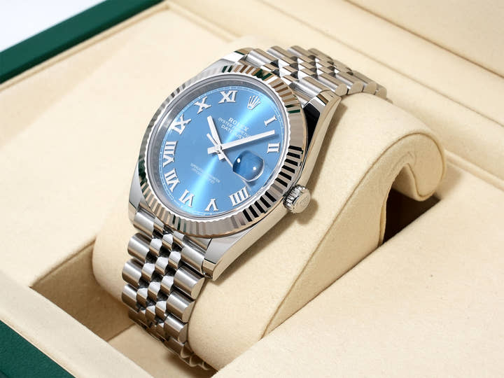 Rolex Datejust 41 Ref.126334 Stainless Steel/White Gold Azzurro Blue Dial Jubilee Bracelet Used eb8w69xc