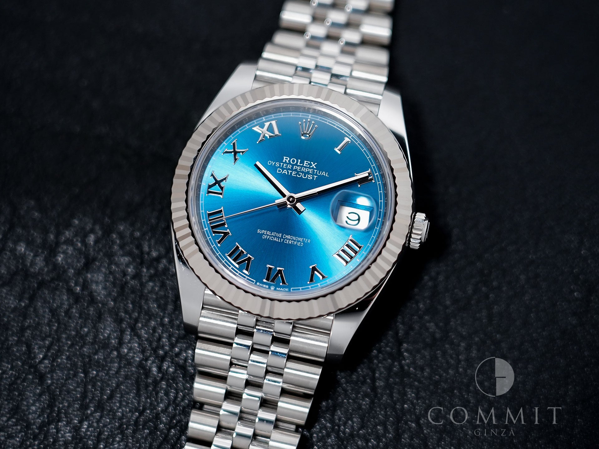 Rolex Datejust 41 Ref.126334 Stainless Steel/White Gold Azzurro Blue Dial Jubilee Bracelet Used eb8w69xc