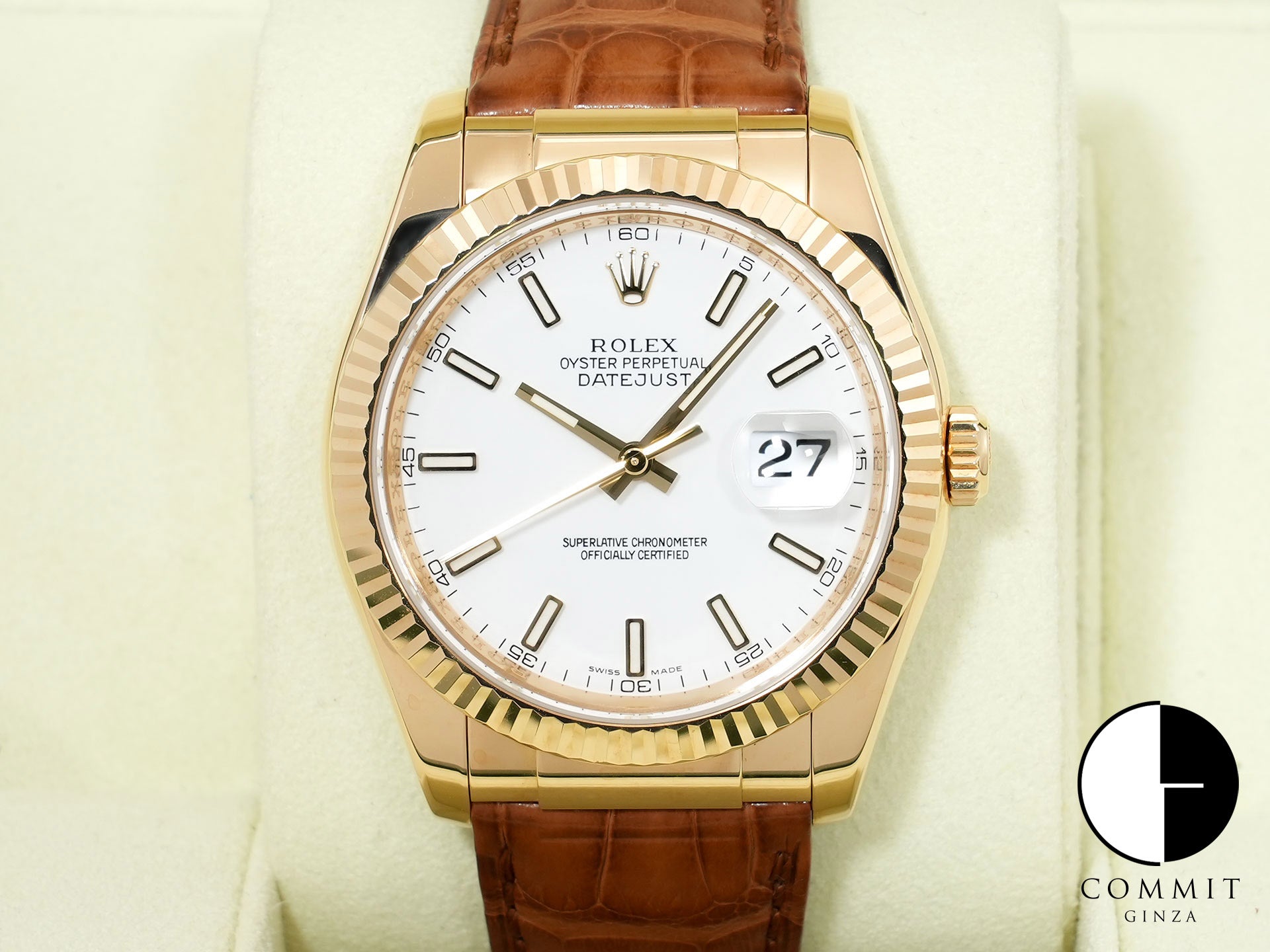 Rolex Datejust Ref. 116138 Yellow Gold White Dial Used omw5u4uv