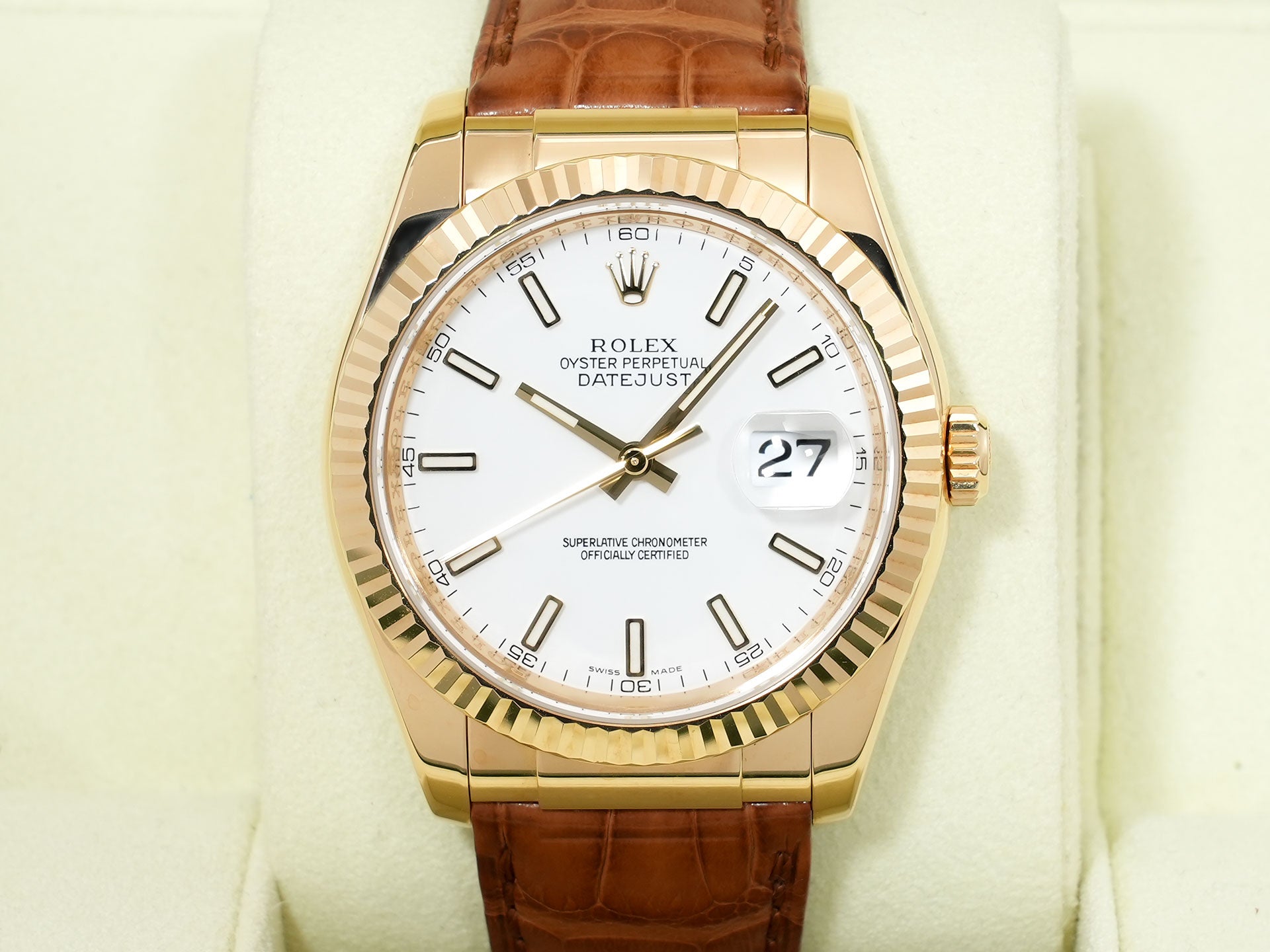 Rolex Datejust Ref. 116138 Yellow Gold White Dial Used omw5u4uv