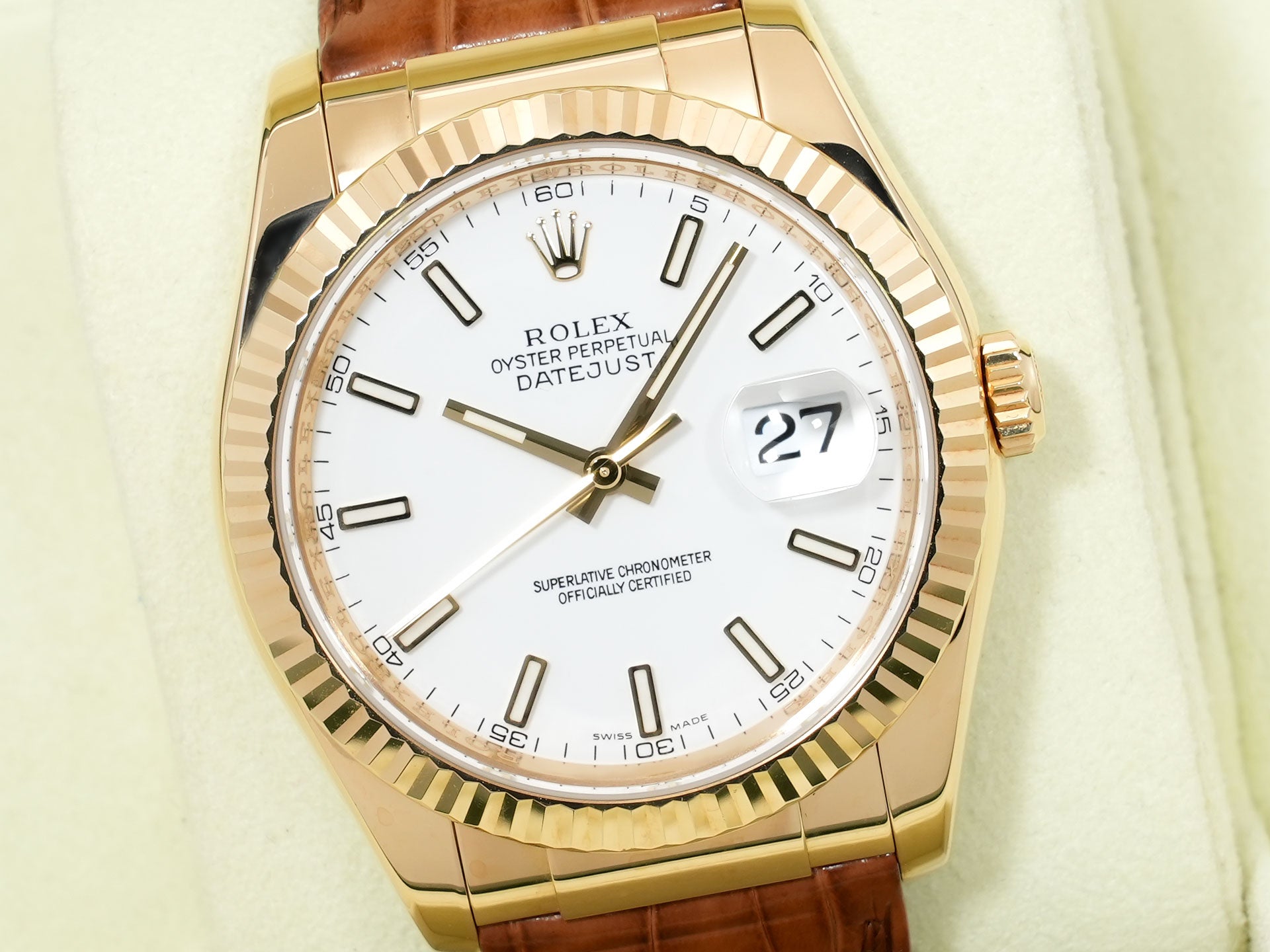 Rolex Datejust Ref. 116138 Yellow Gold White Dial Used omw5u4uv