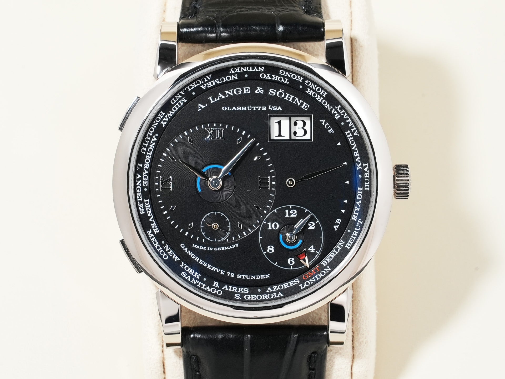 A.ランゲ＆ゾーネ ランゲ1 タイムゾーン Ref.136.029 ホワイトゴールド ブラック文字盤 美中古 osdb5vg7