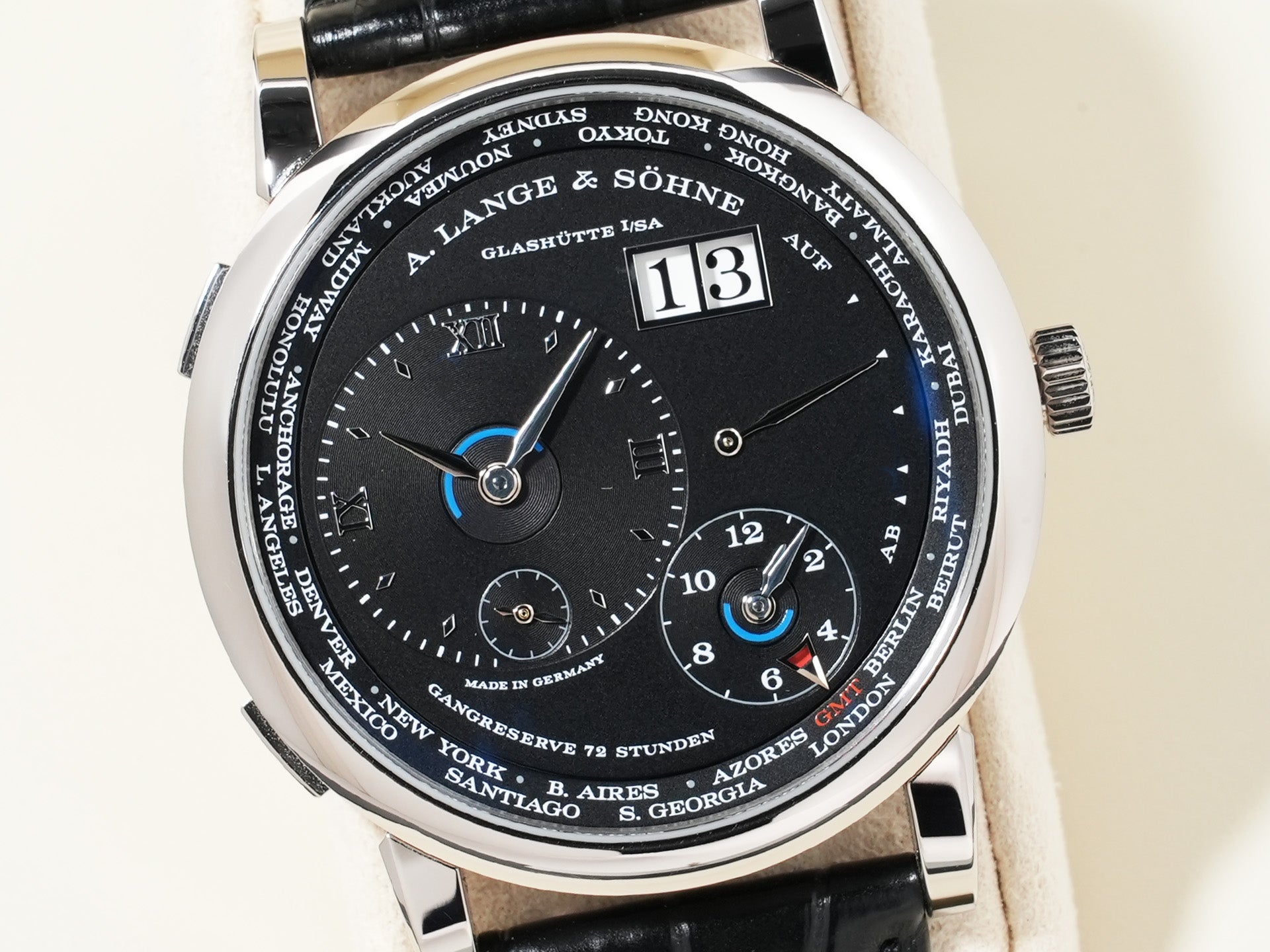 A.ランゲ＆ゾーネ ランゲ1 タイムゾーン Ref.136.029 ホワイトゴールド ブラック文字盤 美中古 osdb5vg7