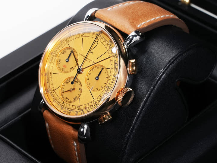 Audemars Piguet Re-master 01 Chronograph Ref. 26595SR.OO.A032VE.01 Stainless Steel/Pink Gold Yellow Gold Dial Used bwu8q9nr