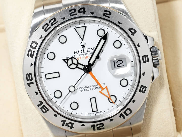 ロレックス エクスプローラーII Ref.216570 ステンレススチール ホワイト文字盤 オイスターブレスレット 中古 ow6jncr4