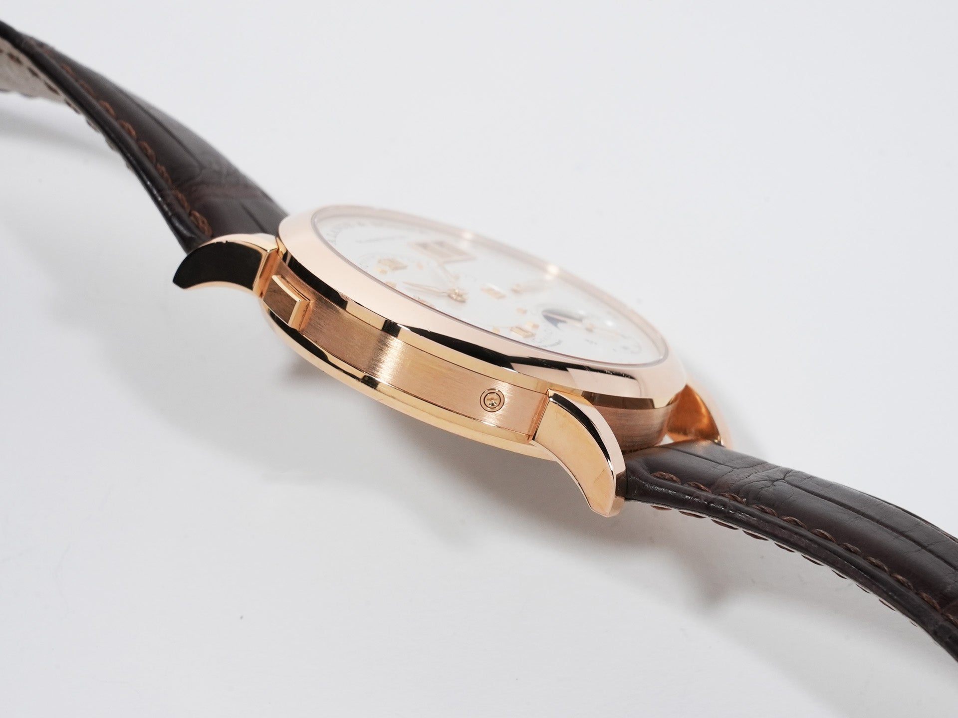 A. Lange & Söhne Lange 1 Moon Phase Ref. 192.032 Pink Gold Silver Dial Used fpi5bbgw