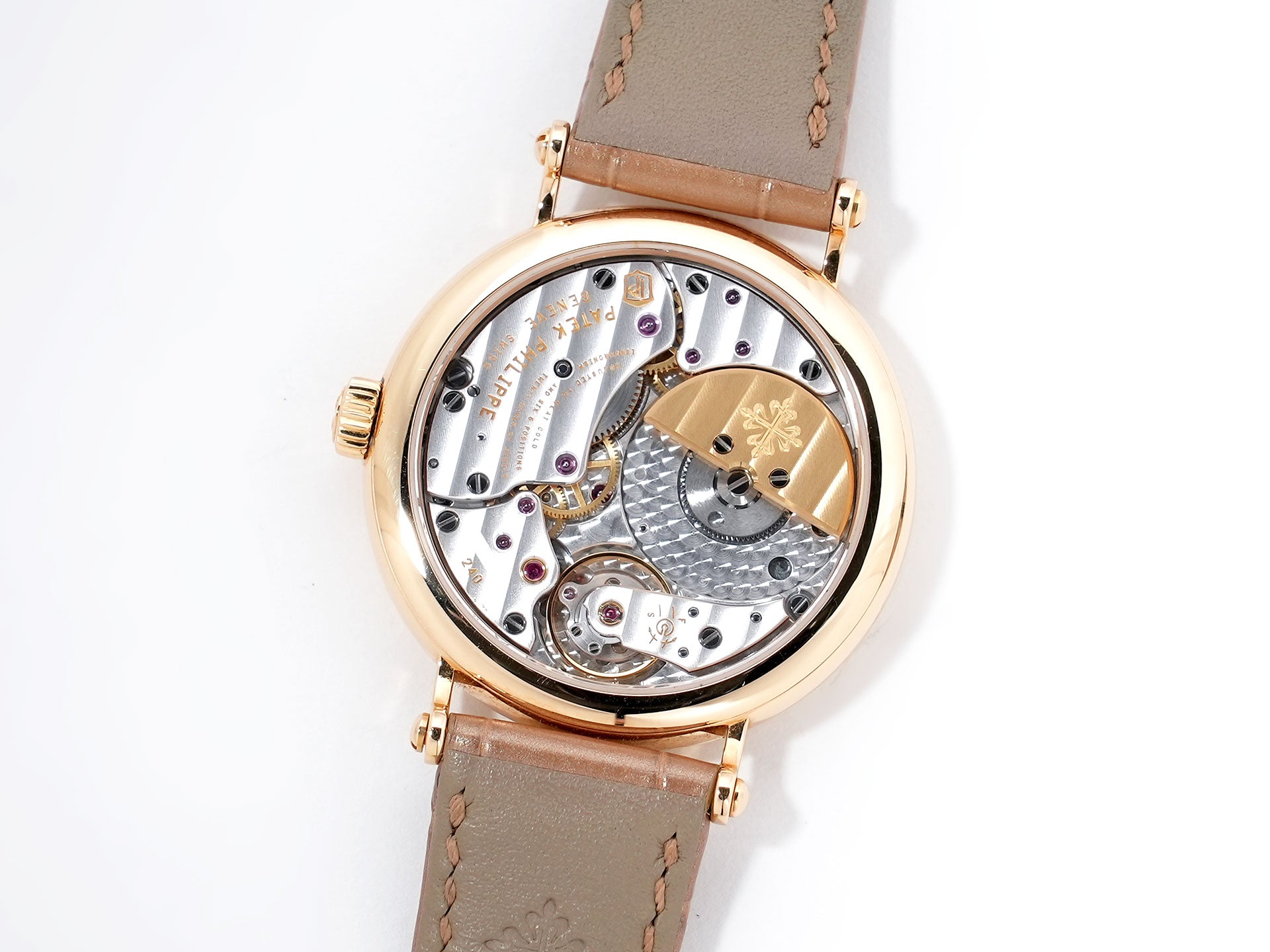 パテックフィリップ カラトラバ TIFFANY&CO. Ref.7200R-001 ローズゴールド シルバー・グレイン文字盤 中古 jef325ep