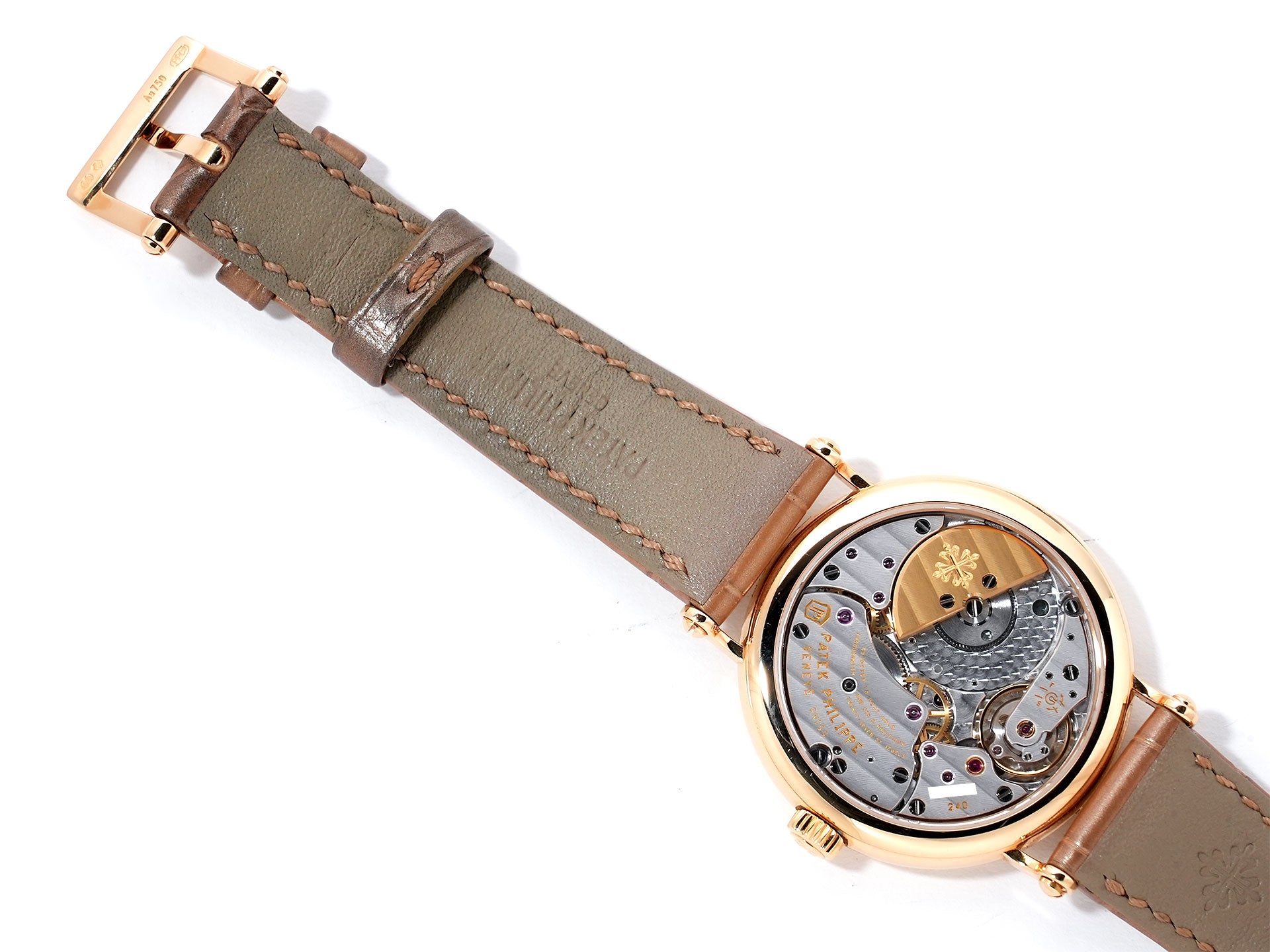 パテックフィリップ カラトラバ TIFFANY&CO. Ref.7200R-001 ローズゴールド シルバー・グレイン文字盤 中古 jef325ep