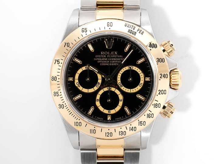 ロレックス デイトナ エルプリメロ Ref.16523 ステンレススチール/イエローゴールド ブラック文字盤 美中古 s2sypemx