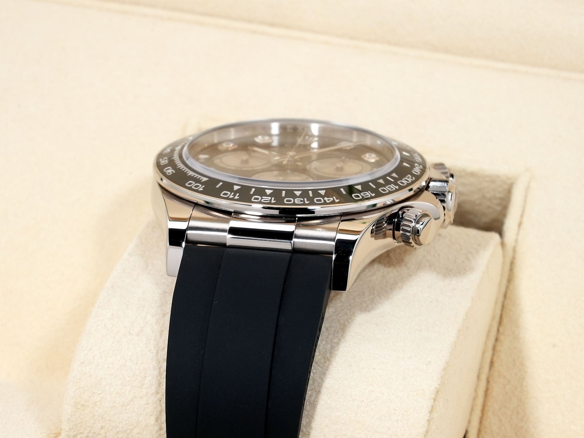 ロレックス デイトナ Ref.126519LN ホワイトゴールド ブライトブラックxスチールx8Pダイヤ文字盤 美品 istn22i5