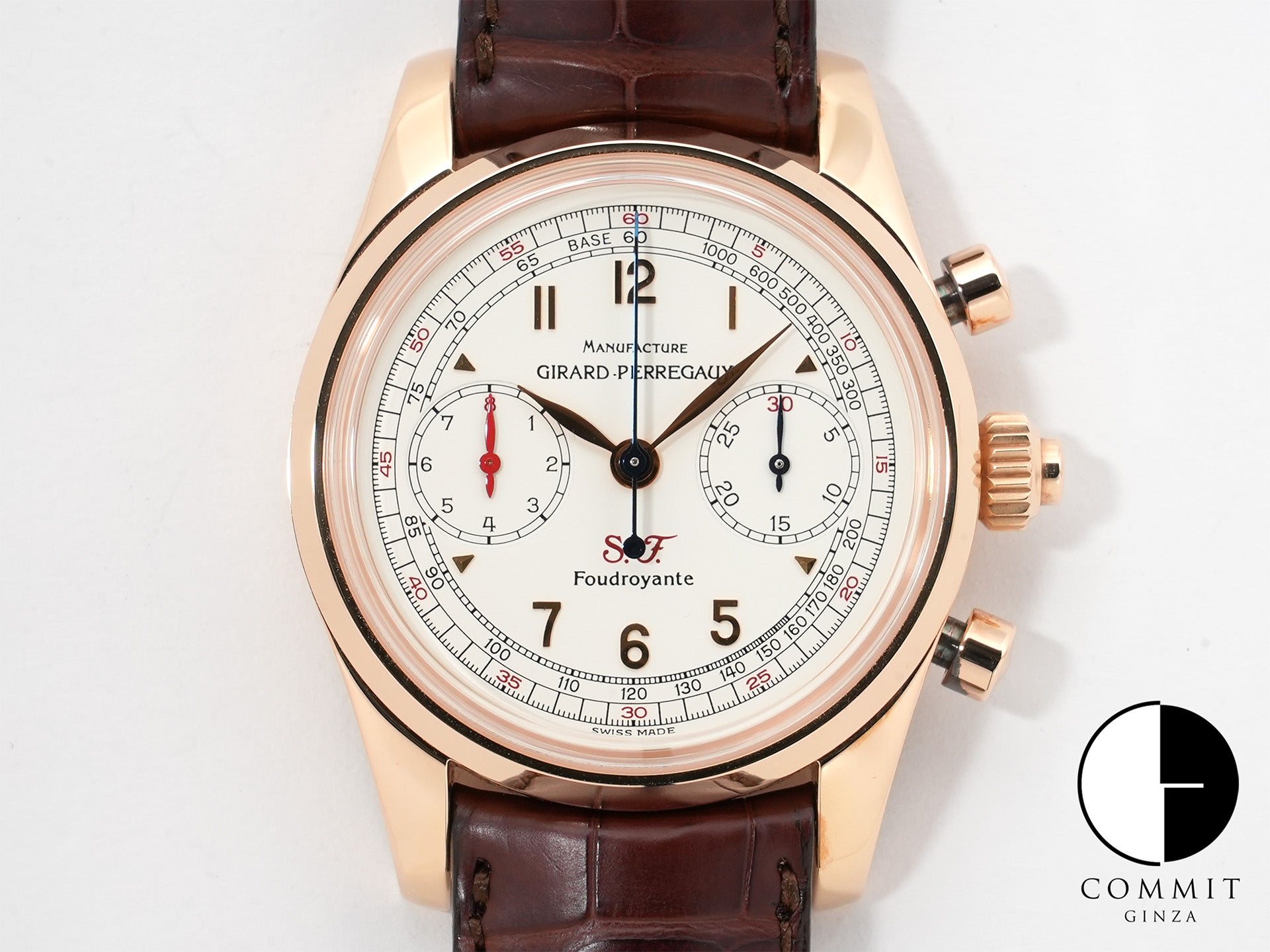 ジラールペルゴ フェラーリ スプリットセコンドクロノグラフ フドロワイアント Ref.90200.0.52.8148 ピンクゴールド アイボリー文字盤 中古 5v36mq75