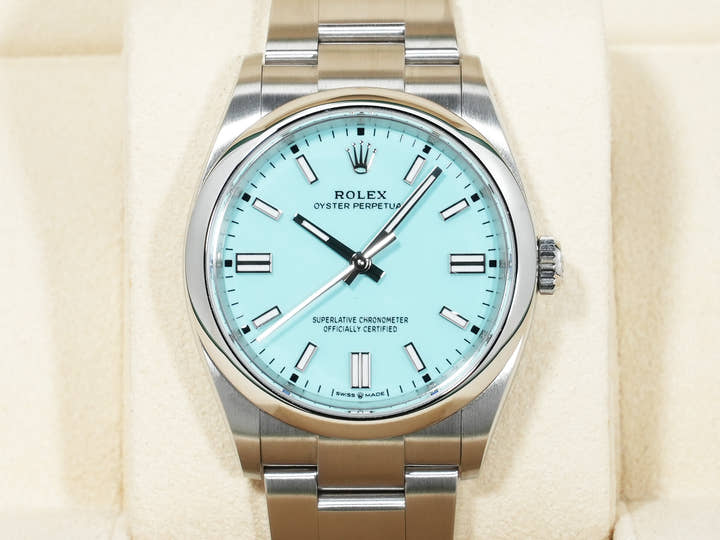 ロレックス オイスターパーペチュアル36 Ref.126000 ステンレススチール ターコイズ文字盤 美品 5497iivb