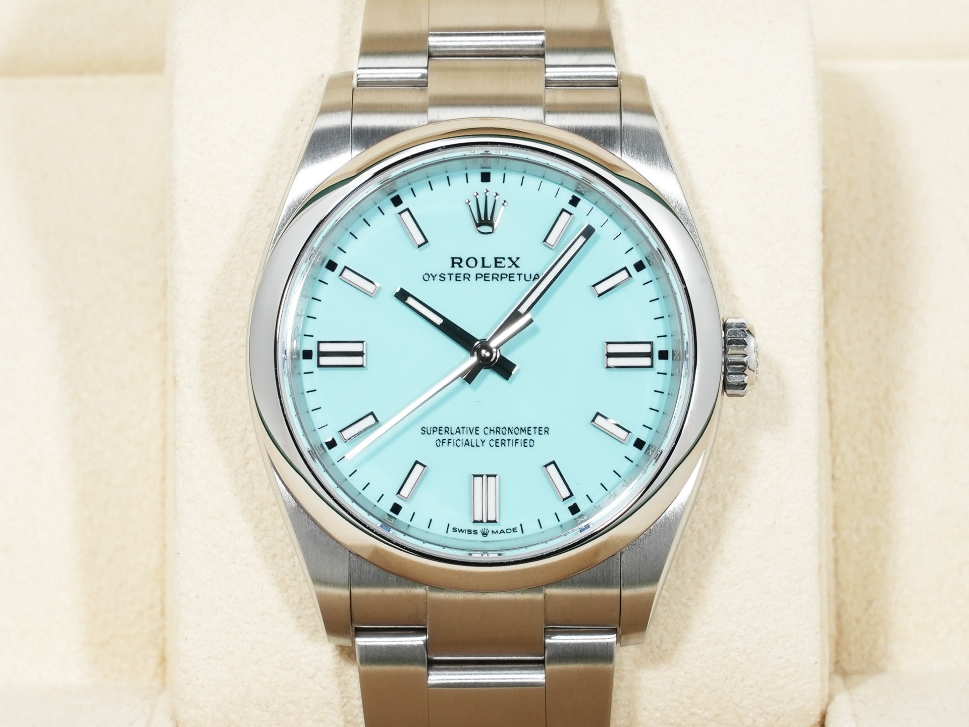 ロレックス オイスターパーペチュアル36 Ref.126000 ステンレススチール ターコイズ文字盤 美品 5497iivb