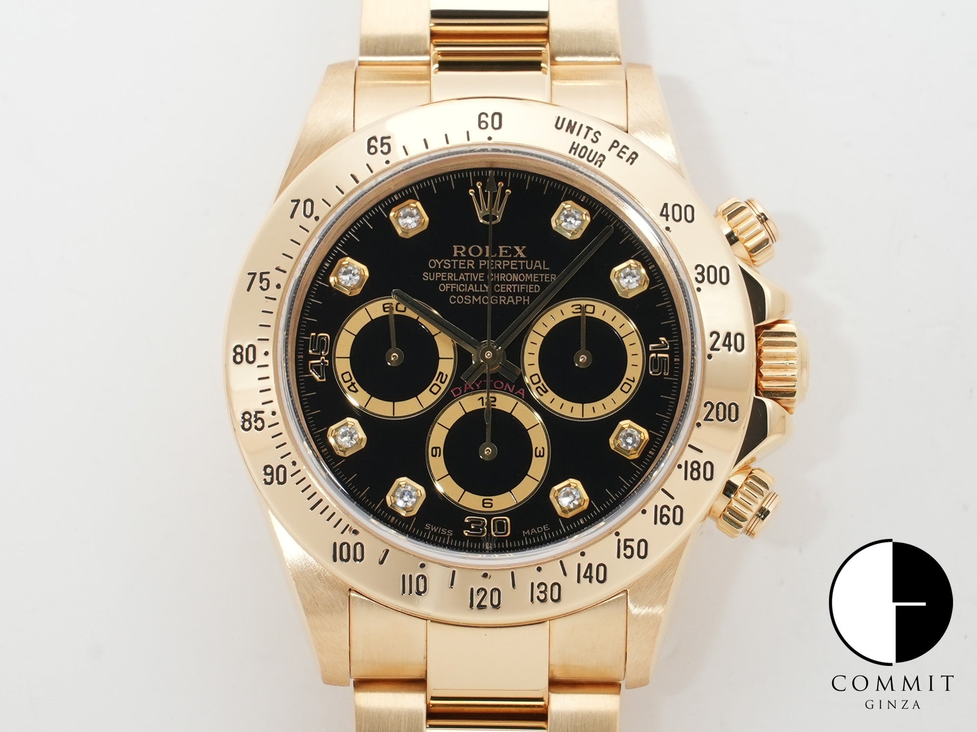 ロレックス デイトナ エルプリメロ Ref.16528G イエローゴールド ブラックx8Pダイヤ文字盤 美中古 nhi85ooz