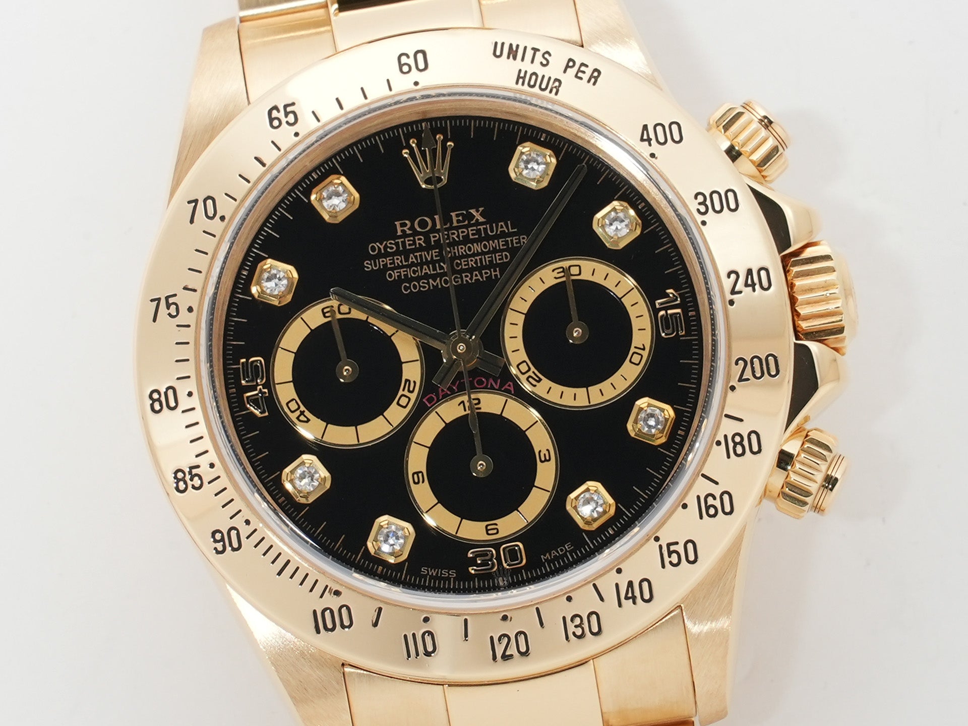 ロレックス デイトナ エルプリメロ Ref.16528G イエローゴールド ブラックx8Pダイヤ文字盤 美中古 nhi85ooz