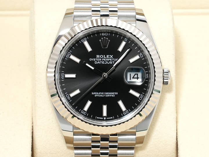ROLEX Datejust 41 Ref. 126334 Stainless Steel/White Gold Black Dial Jubilee Bracelet Unused vkeatgs2