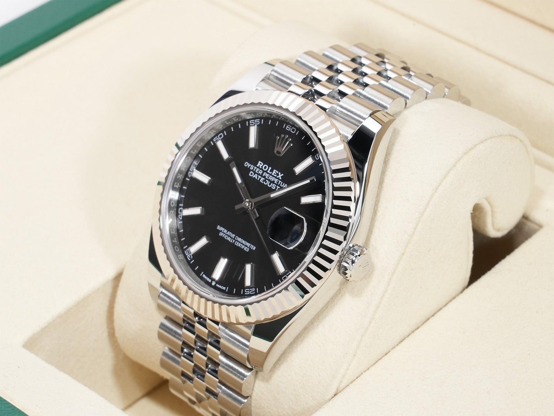 ROLEX Datejust 41 Ref. 126334 Stainless Steel/White Gold Black Dial Jubilee Bracelet Unused vkeatgs2