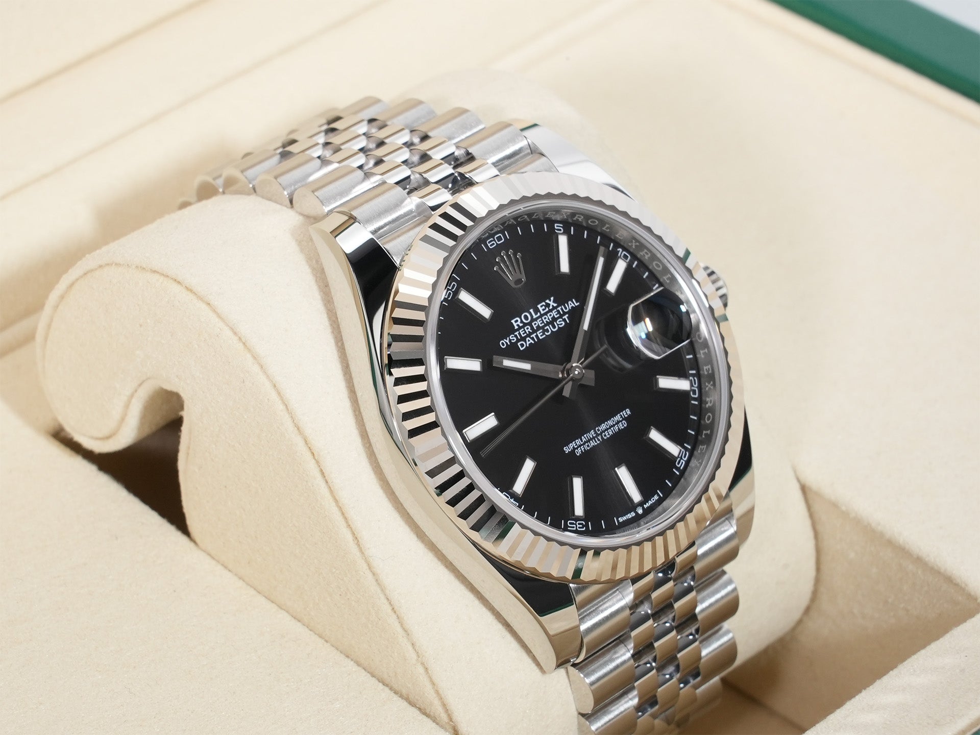 ROLEX Datejust 41 Ref. 126334 Stainless Steel/White Gold Black Dial Jubilee Bracelet Unused vkeatgs2