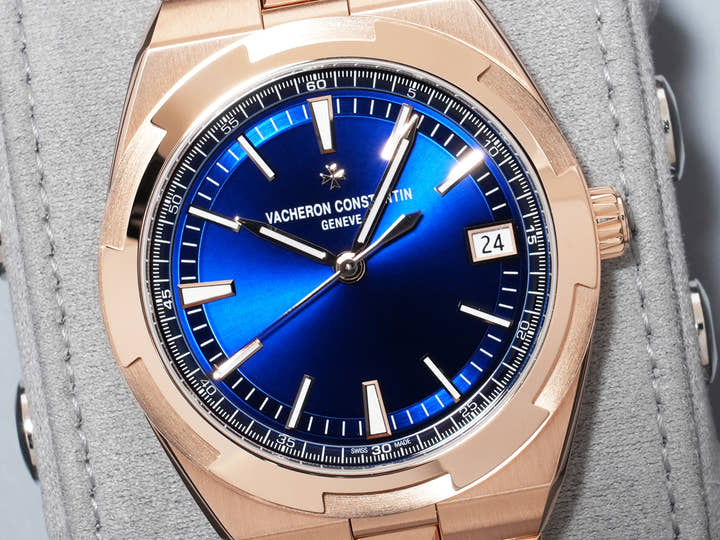 Vacheron Constantin Overseas Automatic Ref. 4520V/210R-B705 Pink Gold Blue Dial Unused ko26pcmc
