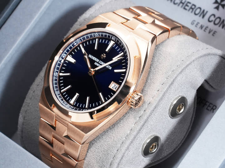 Vacheron Constantin Overseas Automatic Ref. 4520V/210R-B705 Pink Gold Blue Dial Unused ko26pcmc