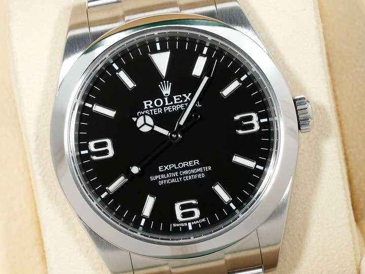 ロレックス エクスプローラーI Ref.214270 ステンレススチール ブラック文字盤 オイスターブレスレット 中古 sesoixfz
