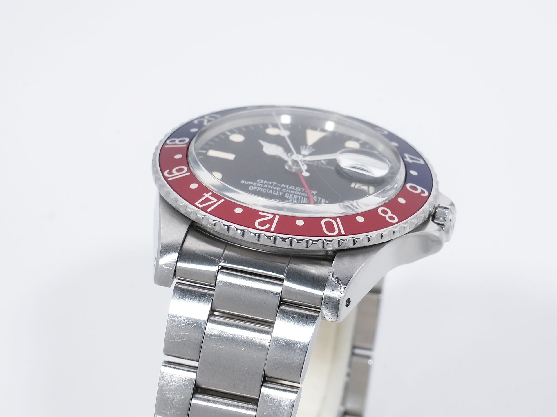 ロレックス GMTマスター Ref.1675 ステンレススチール ブラック文字盤 オイスターブレスレット 中古 m24gytaj