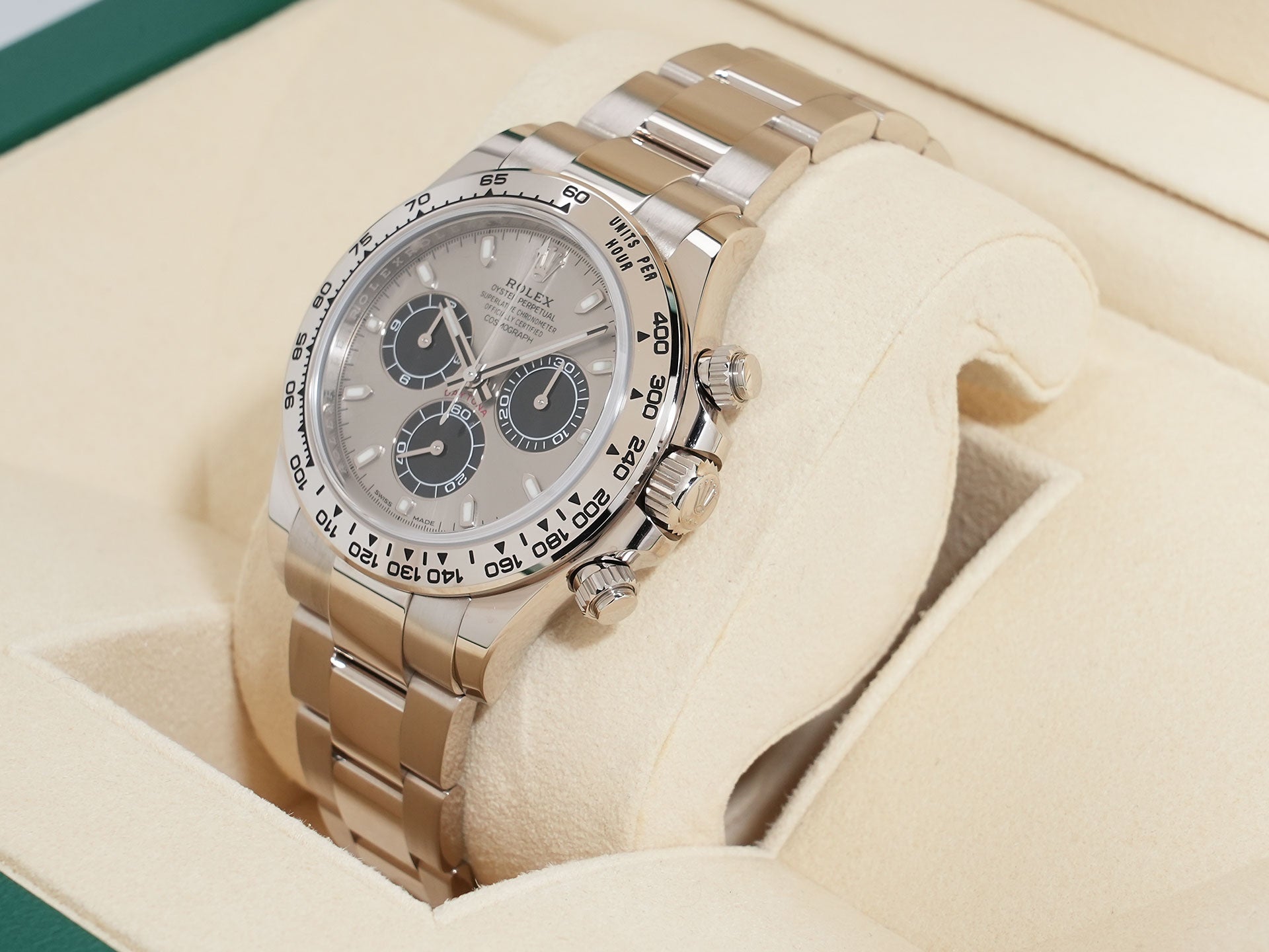 Rolex Daytona Ref. 116509 White Gold Steel x Black Dial Excellent Condition aqqe4fbm