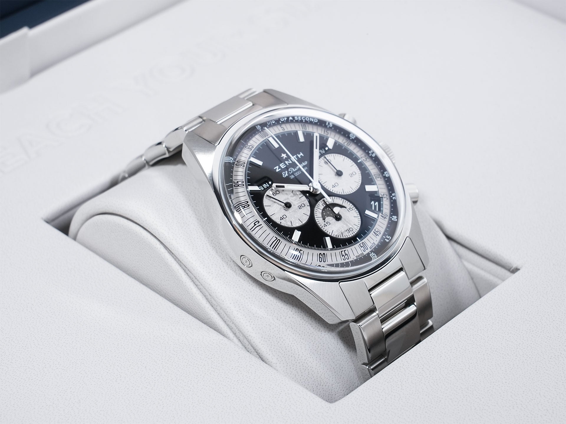 ゼニス クロノマスター オリジナル トリプルカレンダー ホディンキー エディション Ref.03.3401.3610/21.M3200 ステンレススチール ブラック文字盤 未使用 pczee7aw