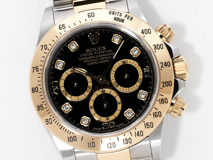 ロレックス デイトナ エルプリメロ Ref.16523G ステンレススチール/イエローゴールド ブラック文字盤 美中古 dvyih84j