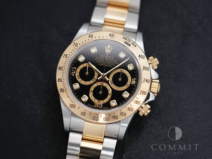 ロレックス デイトナ エルプリメロ Ref.16523G ステンレススチール/イエローゴールド ブラック文字盤 美中古 dvyih84j