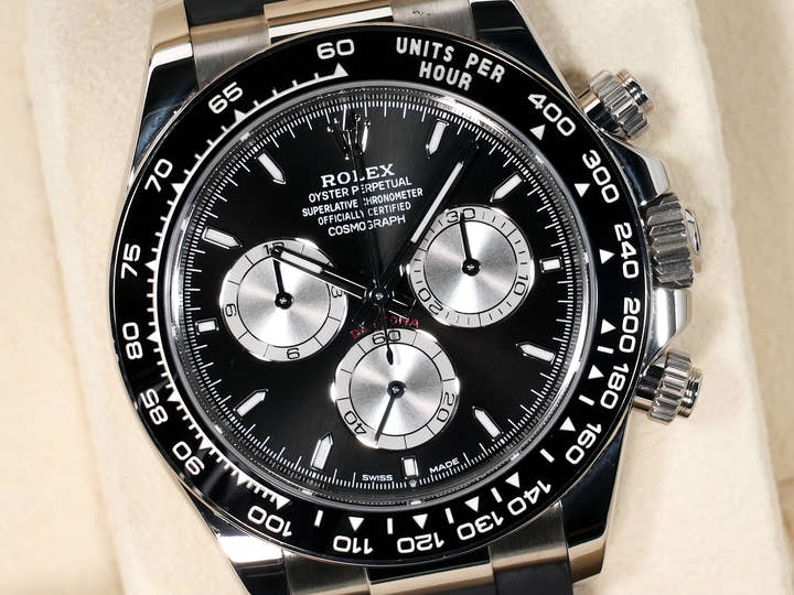 Rolex Daytona Ref. 126519LN White Gold Bright Black x Steel Dial Used jqc2wdca
