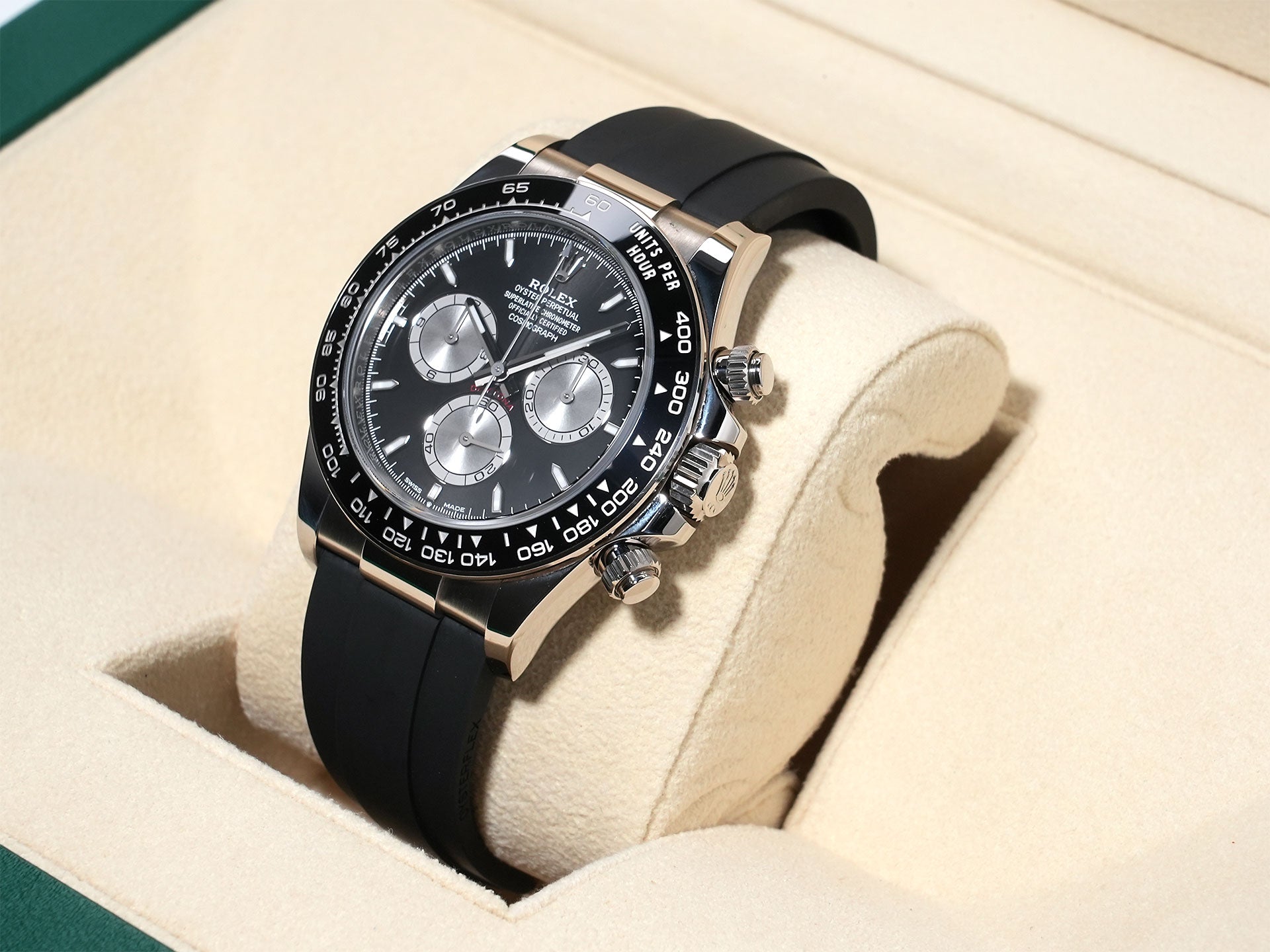 Rolex Daytona Ref. 126519LN White Gold Bright Black x Steel Dial Used jqc2wdca