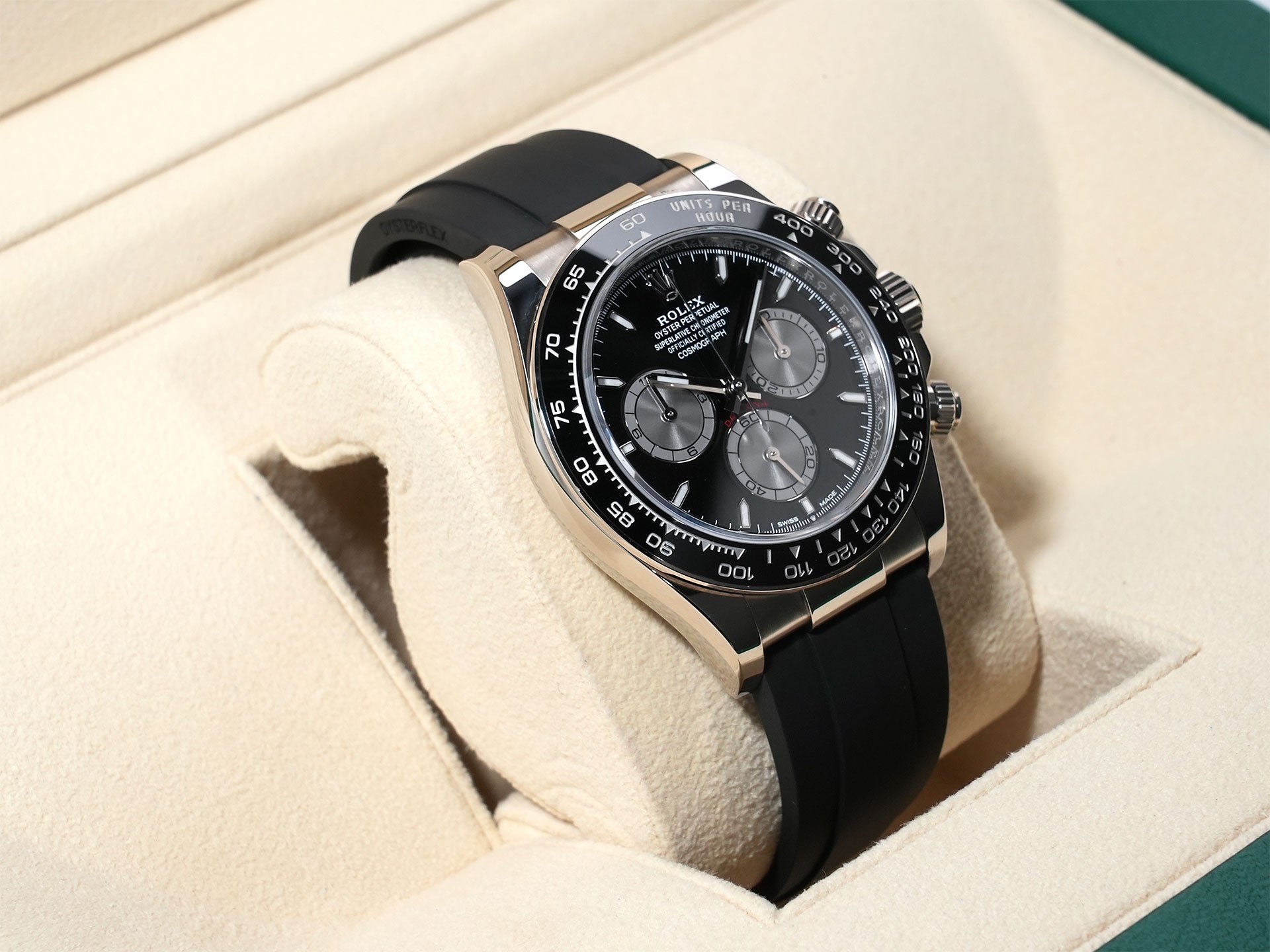 Rolex Daytona Ref. 126519LN White Gold Bright Black x Steel Dial Used jqc2wdca