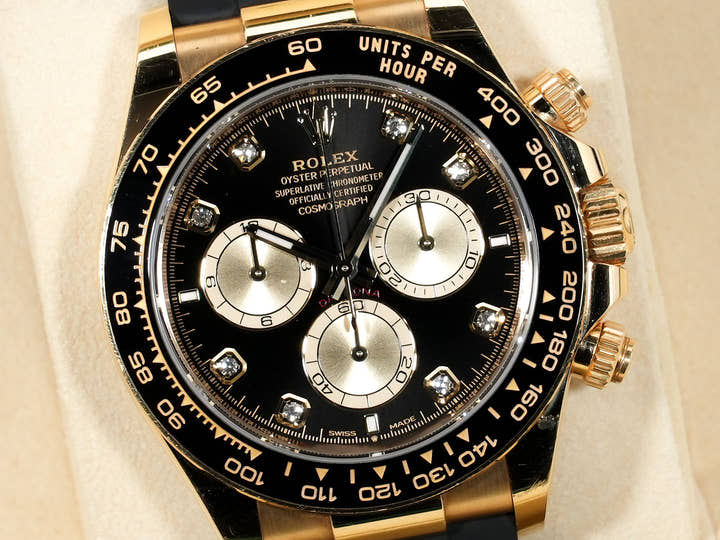 Rolex Daytona Ref. 126518LN Yellow Gold Bright Black x Golden x 8P Diamond Dial Pre-owned bnam8z92