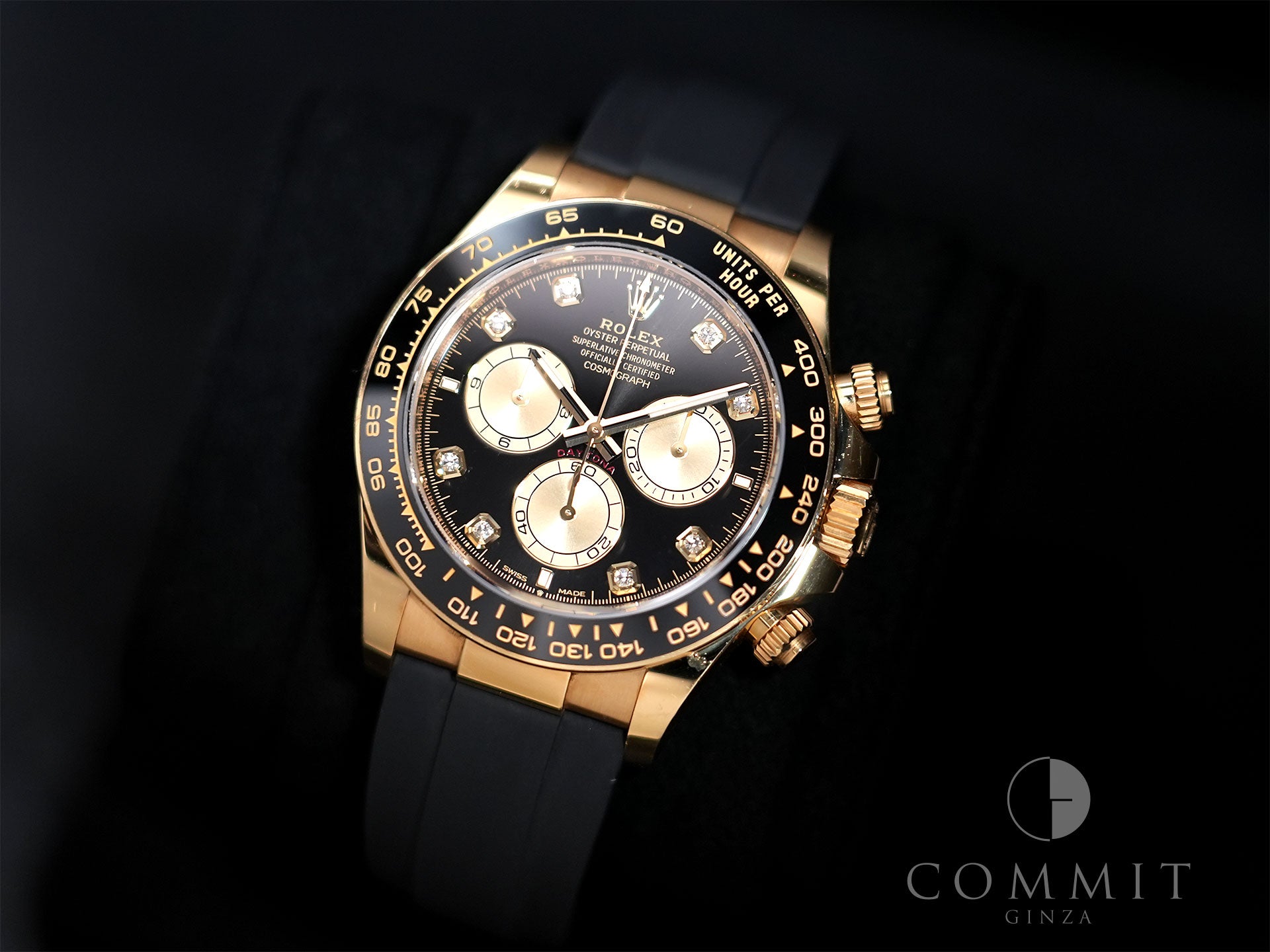 Rolex Daytona Ref. 126518LN Yellow Gold Bright Black x Golden x 8P Diamond Dial Pre-owned bnam8z92