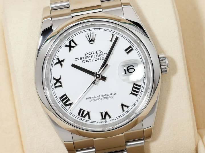 Rolex Datejust 36 Ref. 126200 Stainless Steel White Dial Oyster Bracelet Excellent Condition s75hngdc