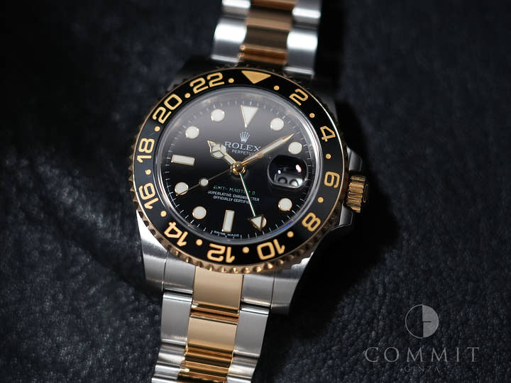 Rolex GMT-Master II Ref. 116713LN Stainless Steel/Yellow Gold Black Dial Oyster Bracelet Excellent Condition mh6nb9hk