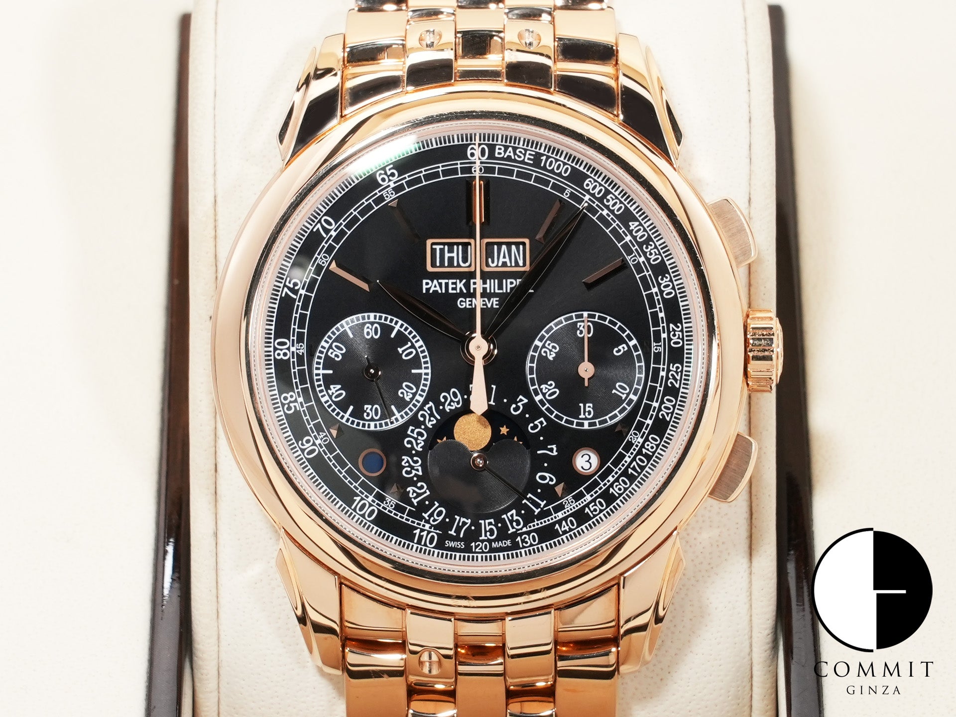 パテックフィリップ パーペチュアルカレンダー クロノグラフ Ref.5270/1R-001 ローズゴールド エボニーブラック ソレイユ文字盤 中古 q4jznqfk