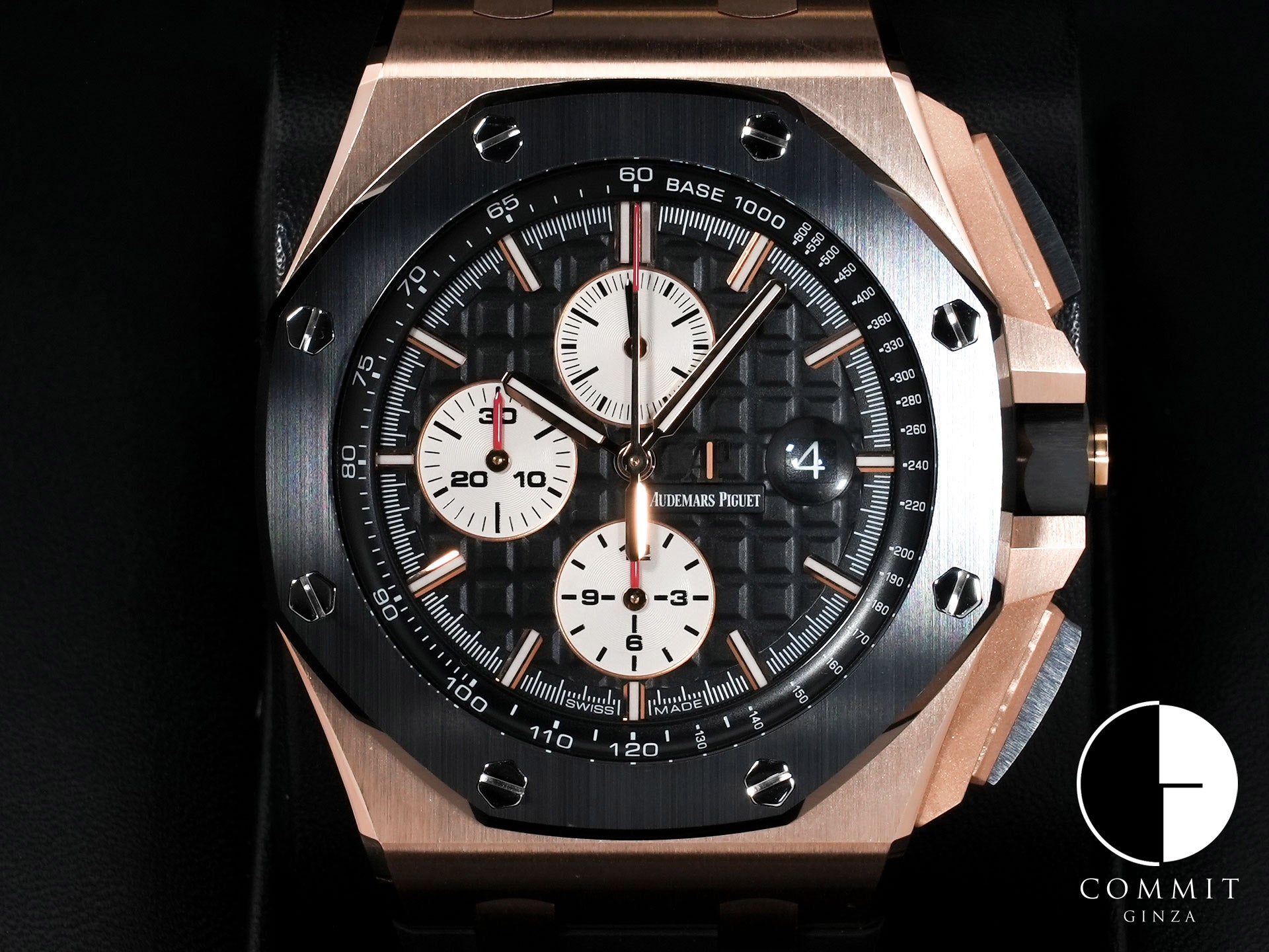 Audemars Piguet Royal Oak Offshore Chronograph Ref. 26401RO.OO.A002CA.01 Pink Gold Black Dial Excellent Condition 3vd2897x