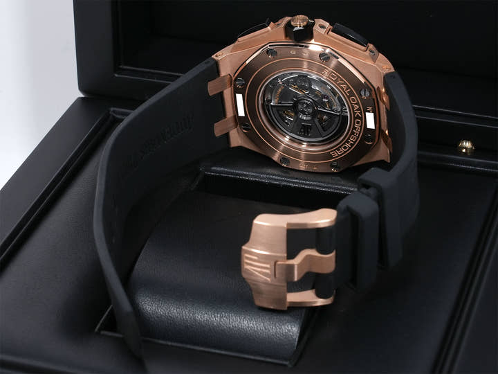 Audemars Piguet Royal Oak Offshore Chronograph Ref. 26401RO.OO.A002CA.01 Pink Gold Black Dial Excellent Condition 3vd2897x