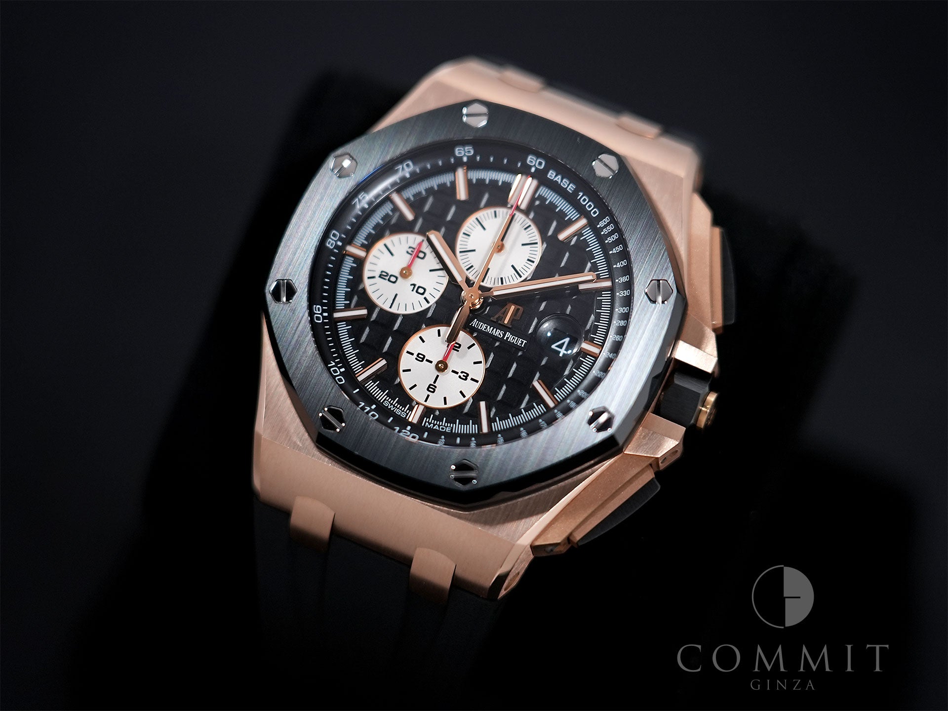 Audemars Piguet Royal Oak Offshore Chronograph Ref. 26401RO.OO.A002CA.01 Pink Gold Black Dial Excellent Condition 3vd2897x