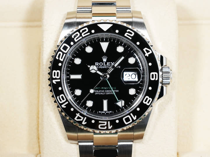 Rolex GMT-Master II Ref. 116710LN Stainless Steel Black Dial Oyster Bracelet Excellent Condition avsms4ye