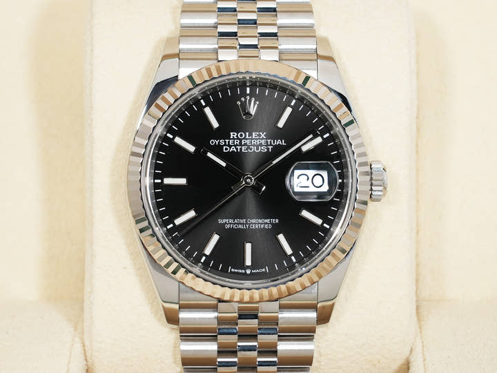Rolex Datejust 36 Ref. 126234 Stainless Steel/White Gold Black Dial Jubilee Bracelet Excellent Condition sd6r7n5v