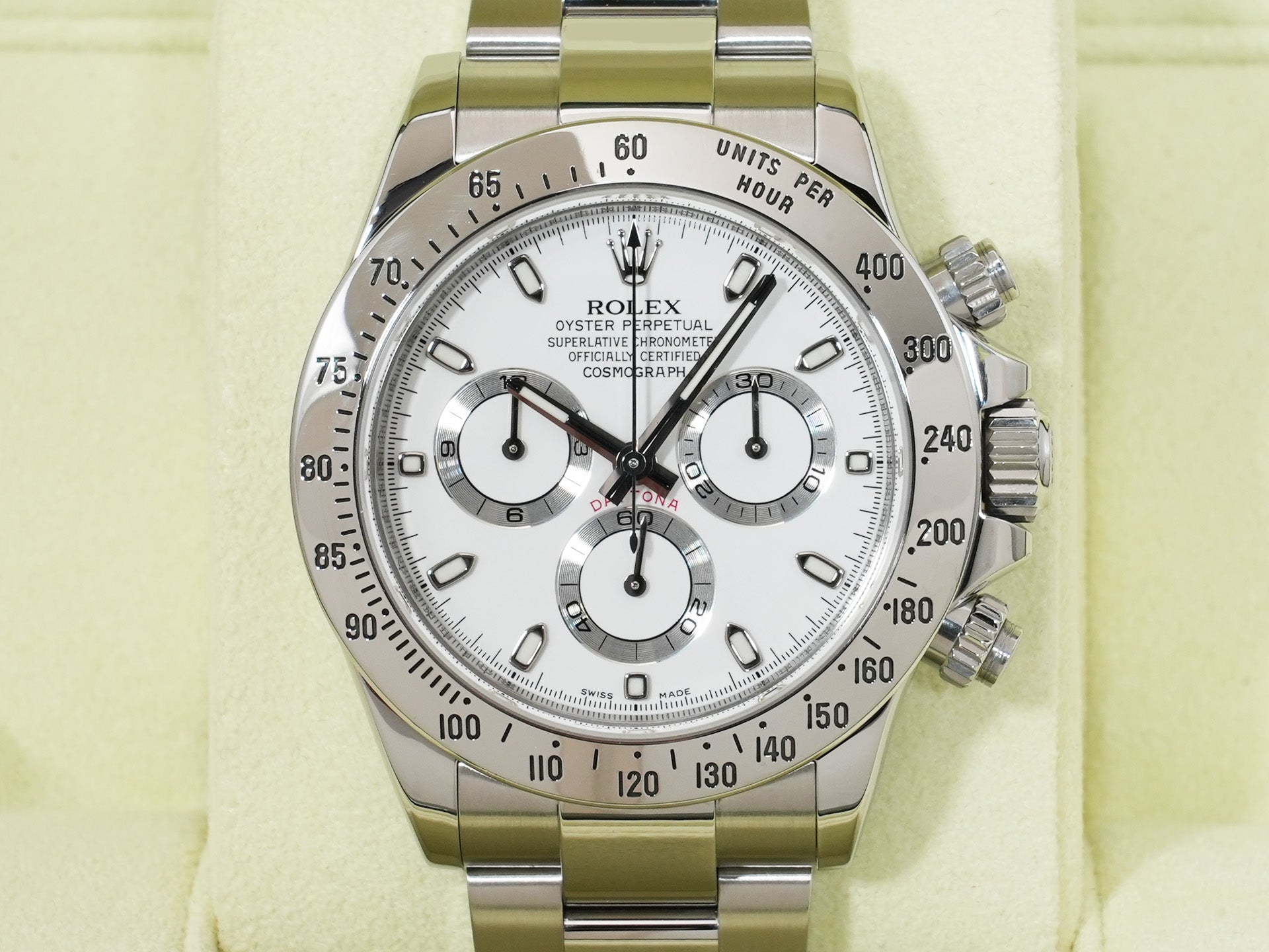 Rolex Daytona Ref. 116520 Stainless Steel White Dial Excellent Used vmduihkg