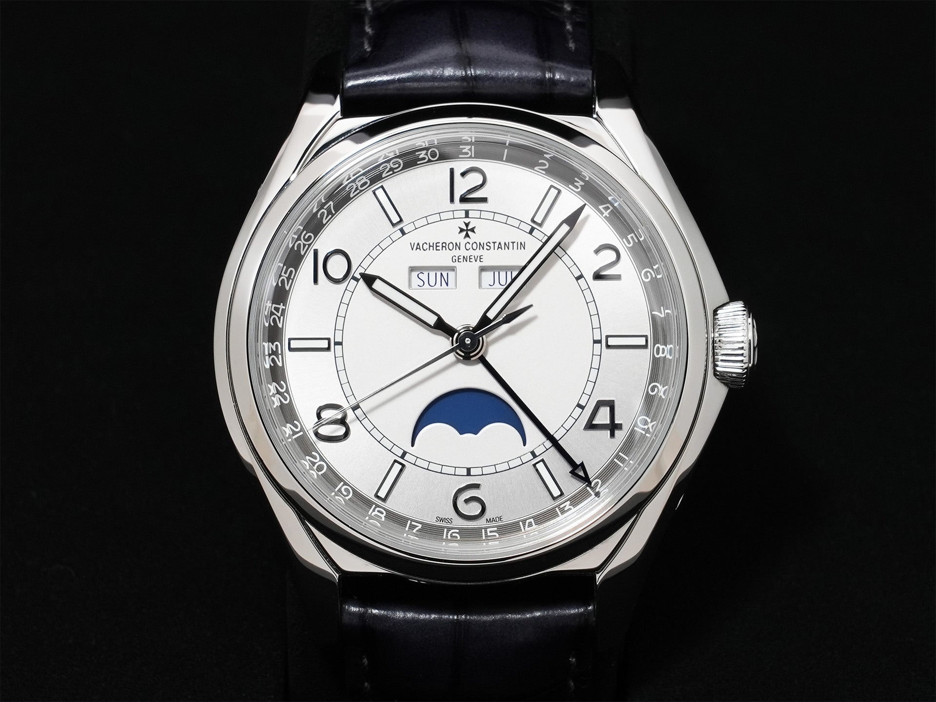 ヴァシュロンコンスタンタン フィフティーシックス コンプリートカレンダー Ref.4000E/000A-B439 ステンレススチール シルバー文字盤 美中古 evgzi85t
