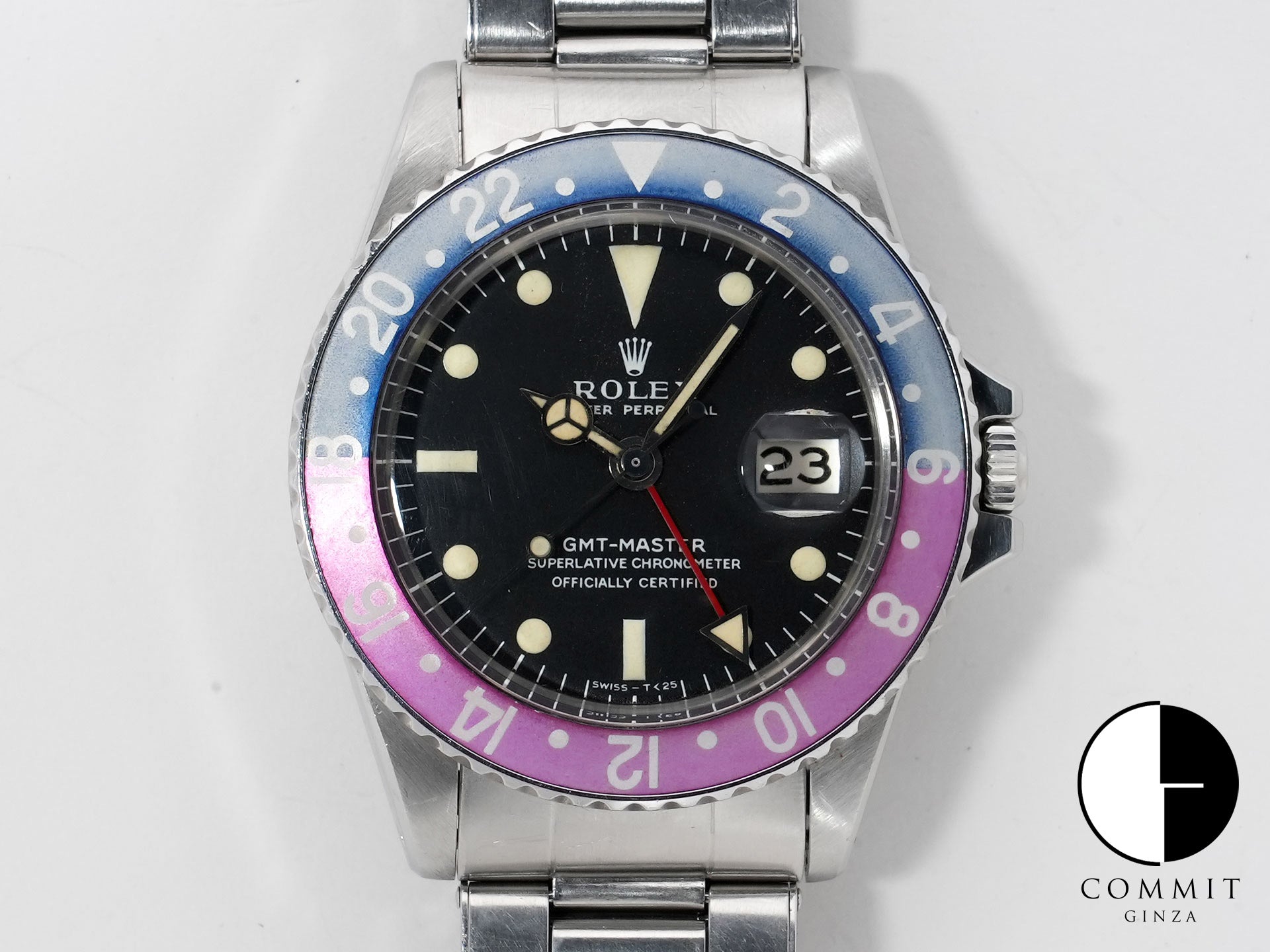 ロレックス GMTマスター Ref.1675 ステンレススチール ブラック文字盤 オイスターブレスレット 中古 548787yd