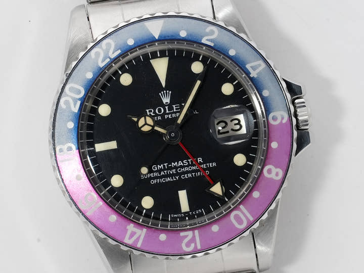 ロレックス GMTマスター Ref.1675 ステンレススチール ブラック文字盤 オイスターブレスレット 中古 548787yd