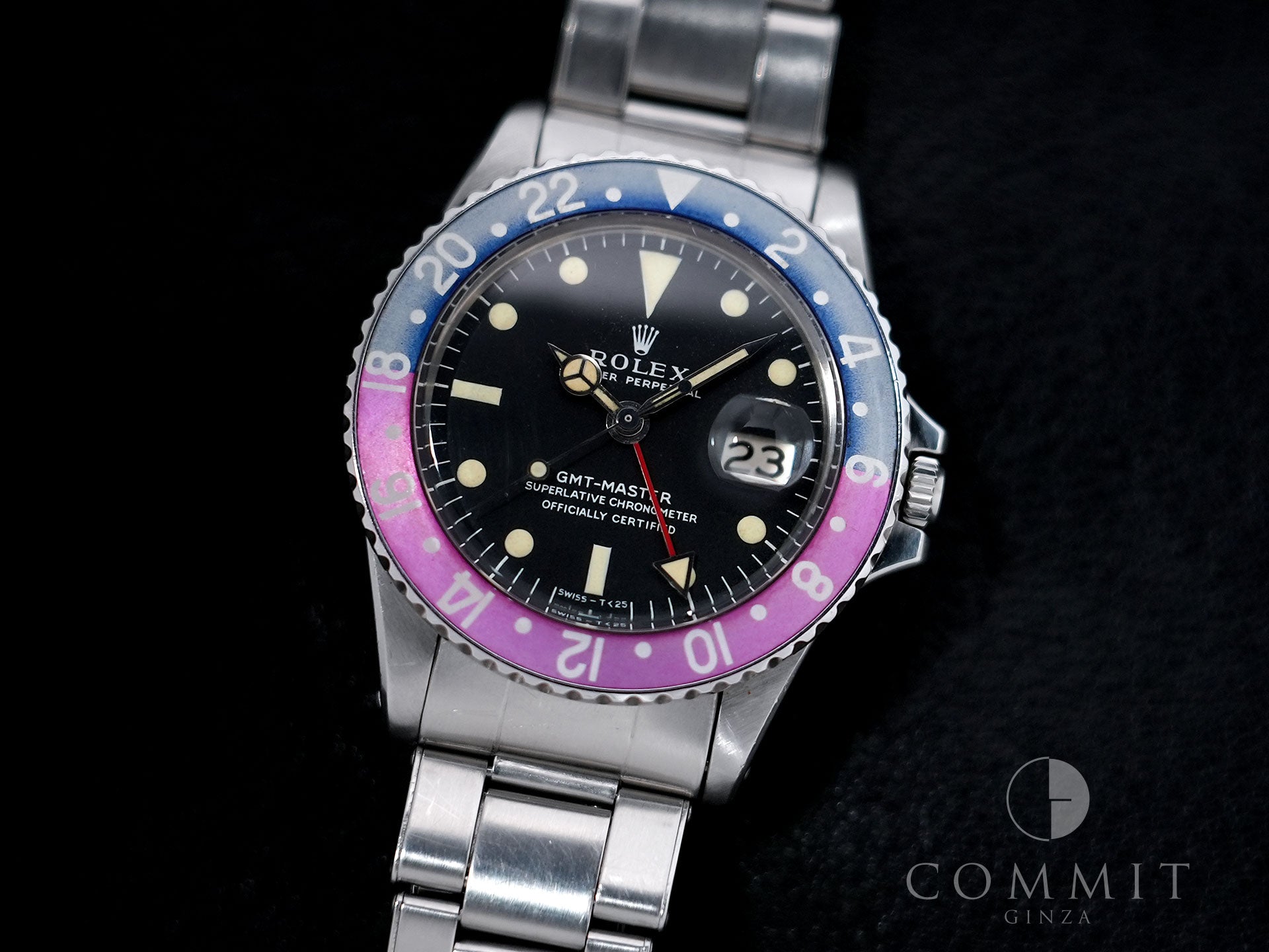 ロレックス GMTマスター Ref.1675 ステンレススチール ブラック文字盤 オイスターブレスレット 中古 548787yd