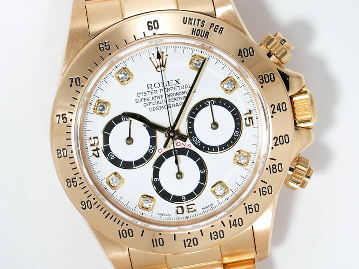 ロレックス デイトナ エルプリメロ Ref.16528G イエローゴールド ホワイトx8Pダイヤ文字盤 中古 ziw7vi38
